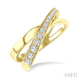 1/3 Ctw Split Criss Cross Round Cut Diamond Fashion Ring in 14K Yellow Gold