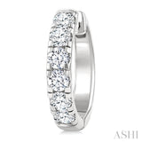 1 1/2 Ctw Round Cut Diamond Hoop Earrings in 14K White Gold