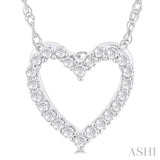 1/10 Ctw Heart Shape Round Cut Diamond Pendant With Chain in 14K White Gold