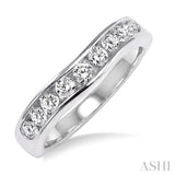 Channel Set Curved Diamond Wedding Band