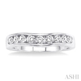 Channel Set Curved Diamond Wedding Band