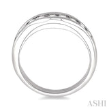 Channel Set Curved Diamond Wedding Band