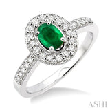 Oval Shape Gemstone & Diamond Ring
