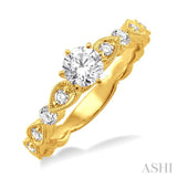 1/5 Ctw Diamond Semi-Mount Engagement Ring in 14K Yellow Gold