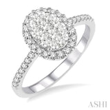 Oval Shape Lovebright Diamond Engagement Ring