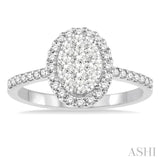 Oval Shape Lovebright Diamond Engagement Ring