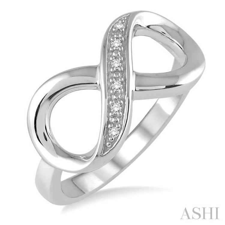 Silver Infinity Shape Diamond Fashion Ring