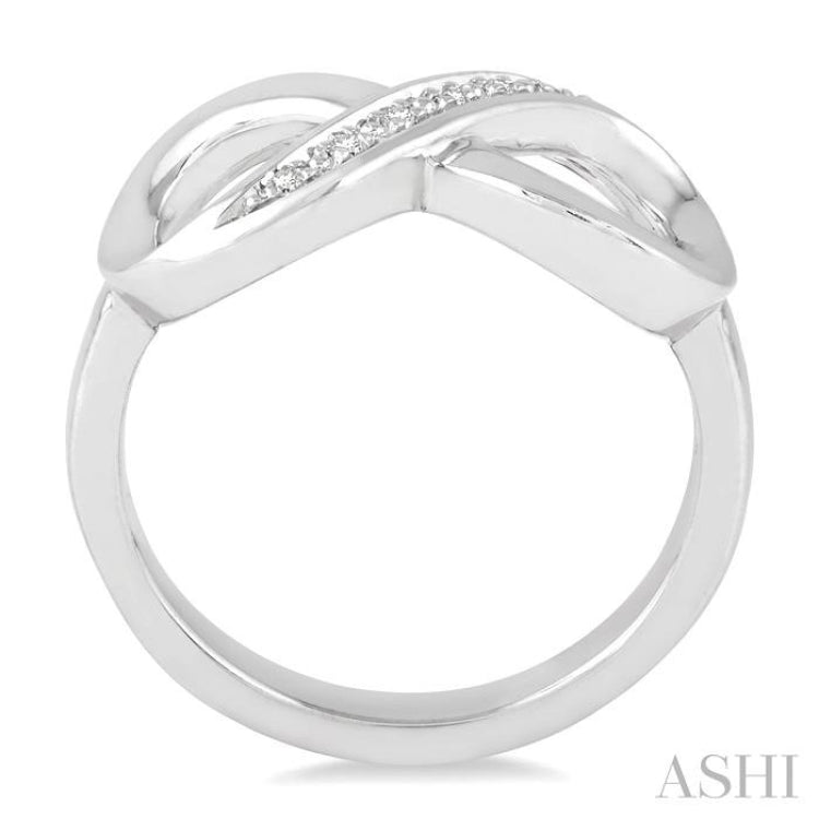 Silver Infinity Shape Diamond Fashion Ring