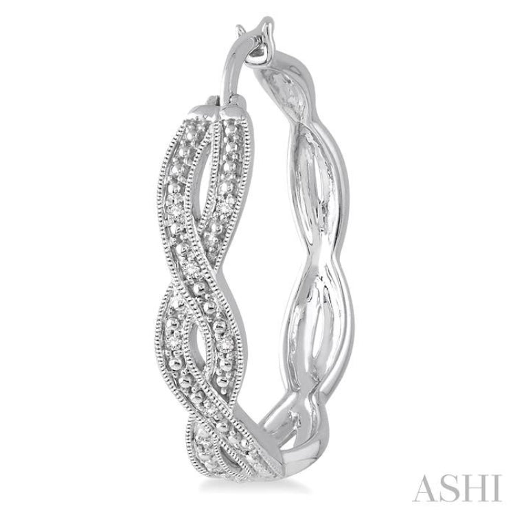 Silver Diamond Fashion Hoop Earrings
