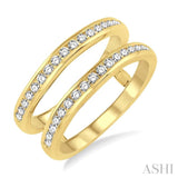 1/2 Ctw Round Cut Diamond Insert Ring in 14K Yellow Gold