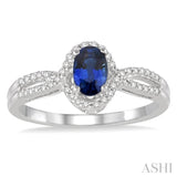 Oval Shape Gemstone & Diamond Ring