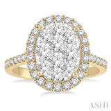 Oval Shape Lovebright Diamond Engagement Ring