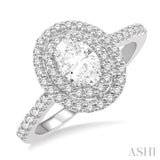 Oval Shape Semi-Mount Diamond Engagement Ring