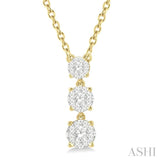 3 Stone Lovebright Diamond Necklace