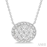 Oval Shape Lovebright Diamond Necklace