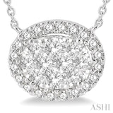 Oval Shape Lovebright Diamond Necklace