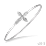 Silver Cross Diamond Flexi Fashion Bangle