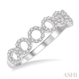 1/4 Ctw Circular Row Round Cut Diamond Stackable Band in 14K White Gold
