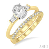 Oval Shape Diamond Wedding Set