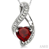 Heart Shape Gemstone & Diamond Pendant