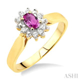 Oval Shape Gemstone & Diamond Ring