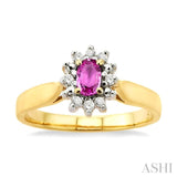 Oval Shape Gemstone & Diamond Ring