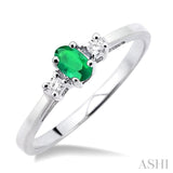 Oval Shape Gemstone & Diamond Ring