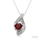 Heart Shape Gemstone & Diamond Pendant