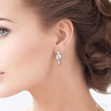 3 Stone Diamond Earrings