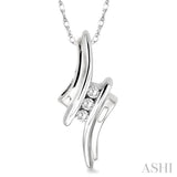 1/10 Ctw Round Cut Diamond Pendant in 10K White Gold with Chain