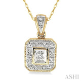 1/20 Ctw Single Cut Diamond Vintage Pendant in 10K Yellow Gold with Chain