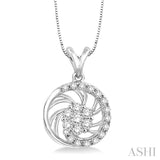 1/4 Ctw Round Cut Diamond Pendant in 10K White Gold with Chain