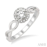 1/3 Ctw Diamond Engagement Ring with 1/4 Ct Round Cut Center Stone in 14K White Gold