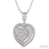 Silver Heart Shape Diamond Fashion Pendant