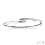Silver Channel Set Diamond Fashion Bangle