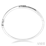 Silver Channel Set Diamond Fashion Bangle