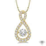 3/8 Ctw Diamond Emotion Pendant in 14K Yellow Gold with Chain