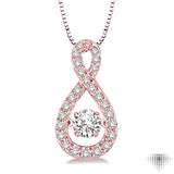 3/8 Ctw Diamond Emotion Pendant in 14K Rose Gold with Chain