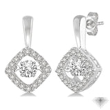3/8 Ctw Round Cut Diamond Emotion Earrings in 14K White Gold