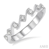 1/5 Ctw Round Cut Diamond Stack Band in 14K White Gold