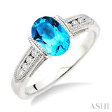 Oval Shape Gemstone & Diamond Ring