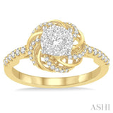 Flower Shape Lovebright Diamond Engagement Ring