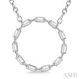 Circle Baguette Diamond Necklace