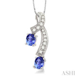 Oval Shape Gemstone & Diamond Fashion Pendant