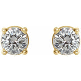 Round 4-Prong Lightweight Stud Earrings