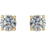 Round 4-Prong Lightweight Stud Earrings