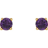 Round 4-Prong Lightweight Stud Earrings