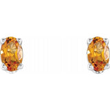 Oval 4-Prong Scroll Setting® Stud Earrings