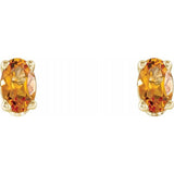 Oval 4-Prong Scroll Setting® Stud Earrings