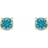 Round 4-Prong Lightweight Stud Earrings